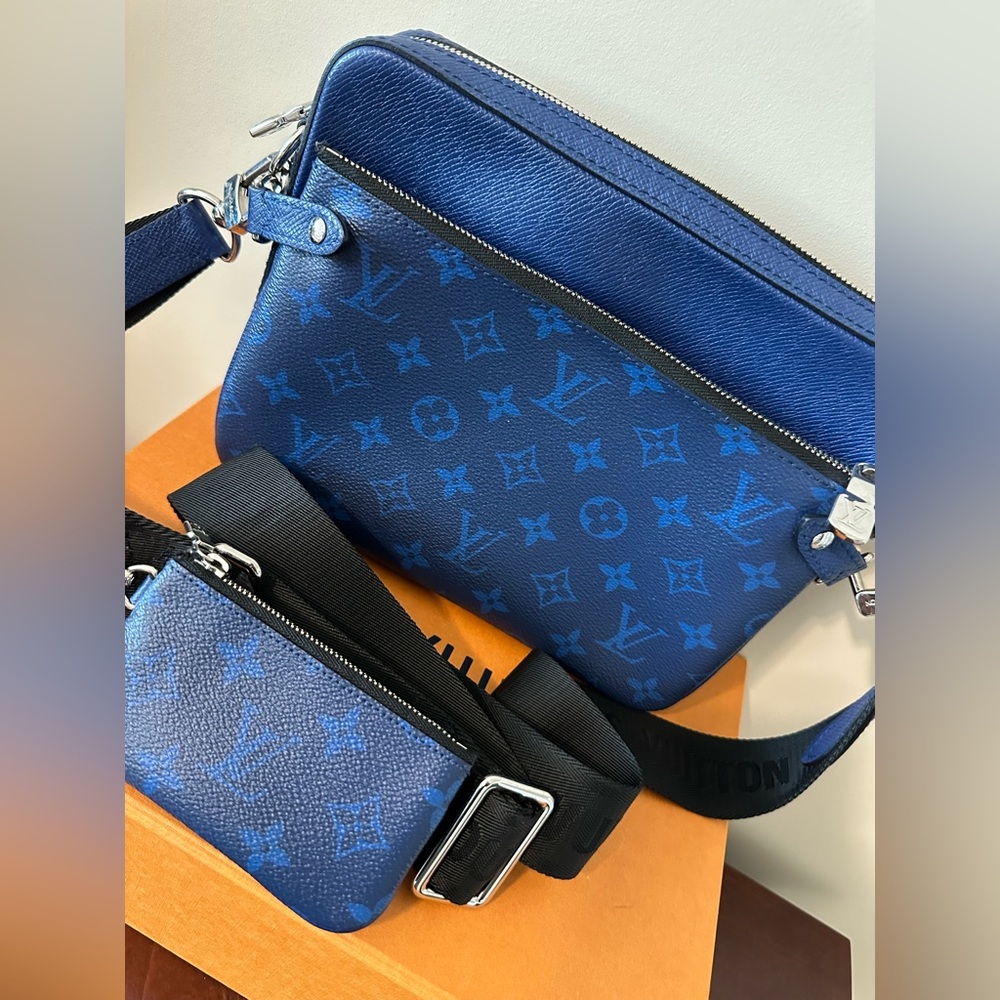 Blue Louis Vuitton Trio Messenger Bag